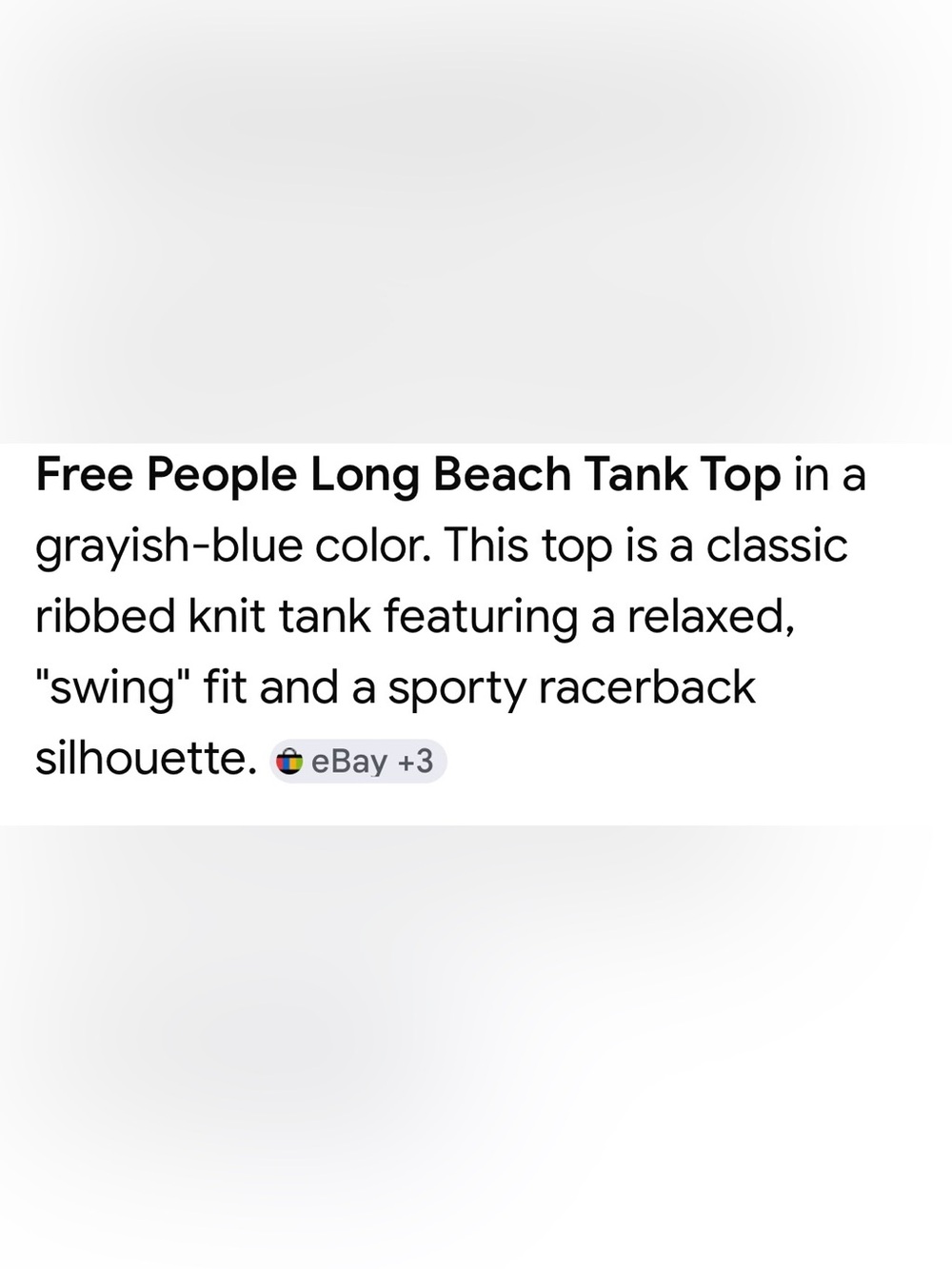 Free People Gray Long Beach Ribbed Tank Top - Picture 6 of 9